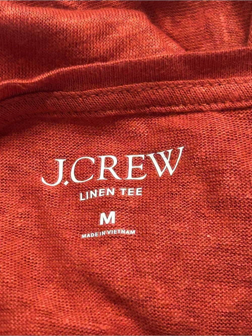 NWT J.Crew New Relaxed Linen T-shirt Rustic Salsa Size Medium C1871